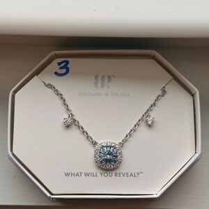 Silver Necklace with Blue Centerpiece